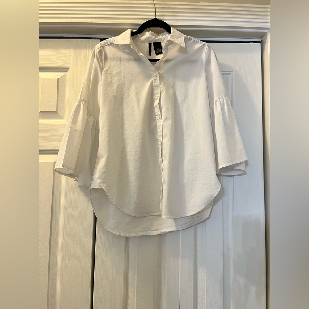 white button up top